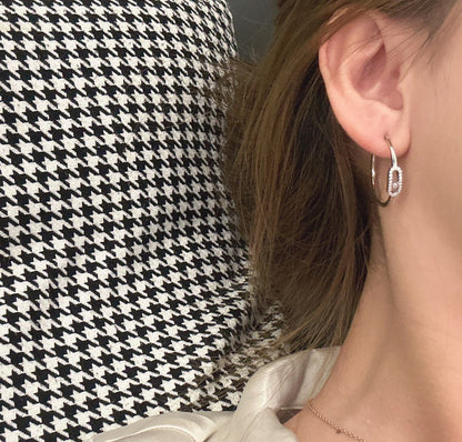 [⭐Seralia]CREOLES MOVE UNO PM DIAMOND EARRINGS
