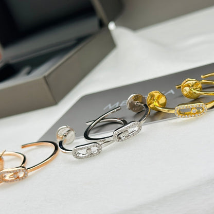 [⭐Seralia]CREOLES MOVE UNO PM DIAMOND EARRINGS