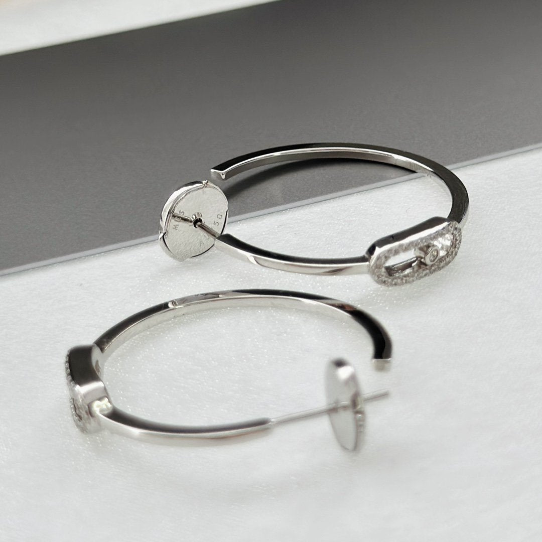 [⭐Seralia]CREOLES MOVE UNO PM DIAMOND EARRINGS