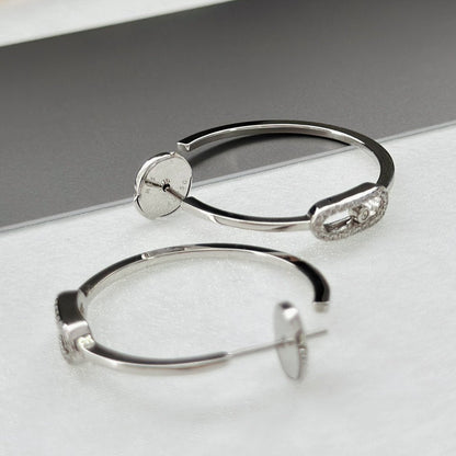 [⭐Seralia]CREOLES MOVE UNO PM DIAMOND EARRINGS