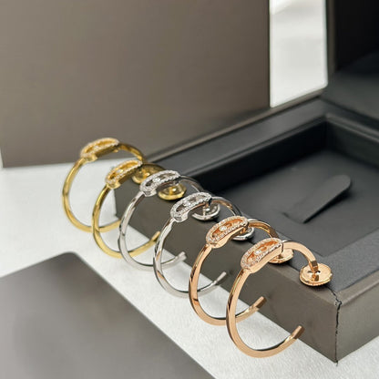 [⭐Seralia]CREOLES MOVE UNO PM DIAMOND EARRINGS