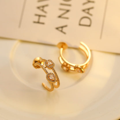 [⭐Seralia]CREOLES MY TWIN 2 RANGS SILVER DIAMOND EARRINGS