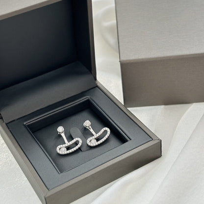 [⭐Seralia]MOVE UNO SILVER DIAMOND EARRINGS