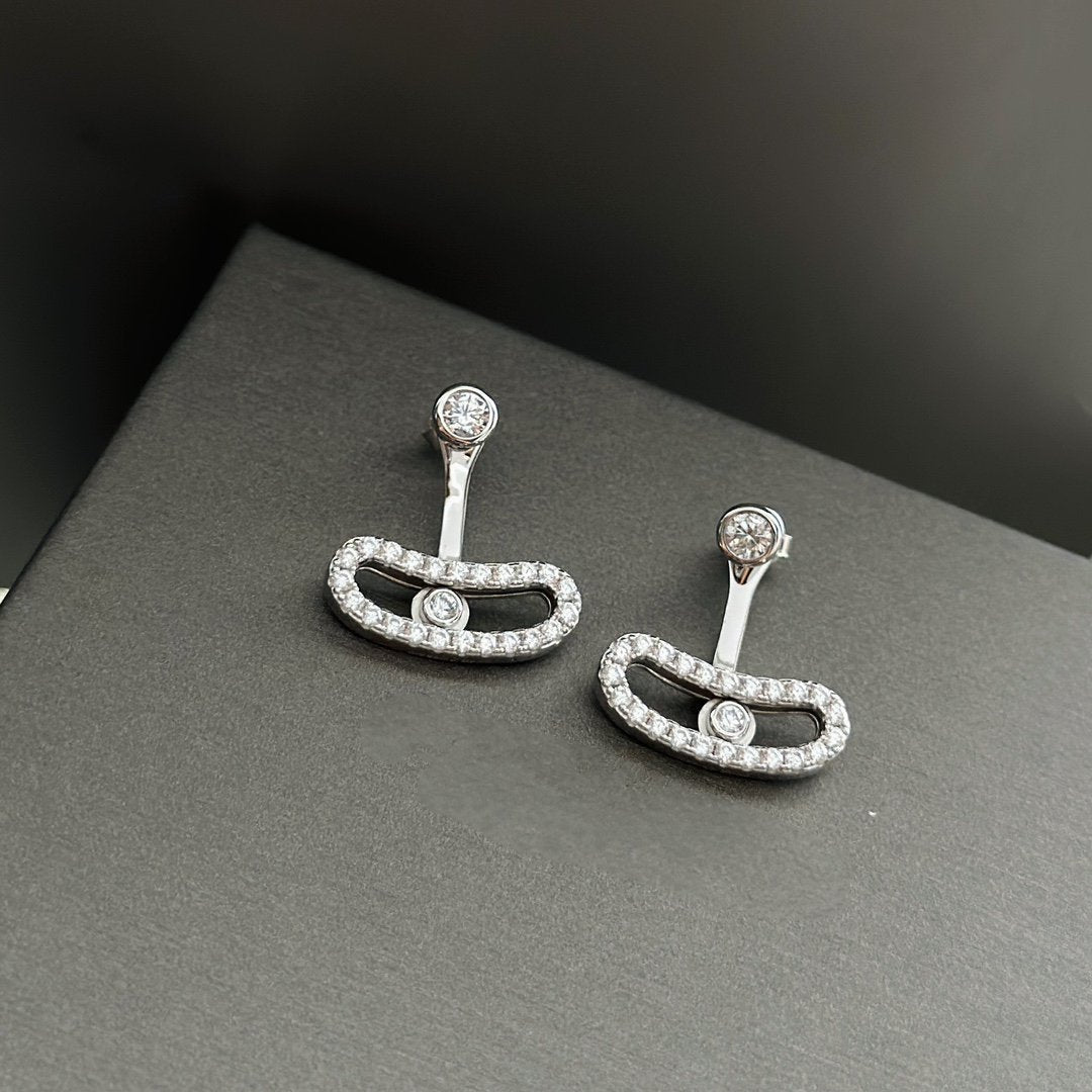 [⭐Seralia]MOVE UNO SILVER DIAMOND EARRINGS