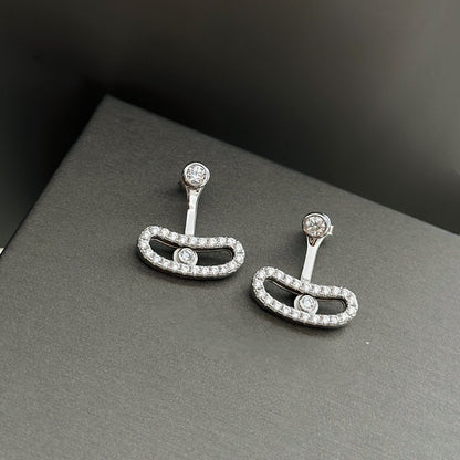 [⭐Seralia]MOVE UNO SILVER DIAMOND EARRINGS