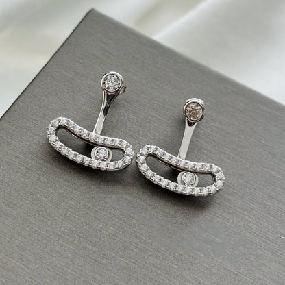 [⭐Seralia]MOVE UNO SILVER DIAMOND EARRINGS