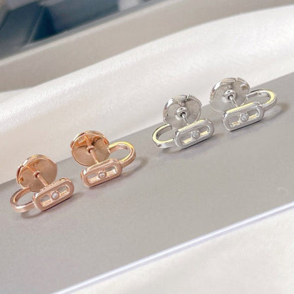 [⭐Seralia]CREOLES MOVE UNO MINI 1 DIAMOND EARRINGS