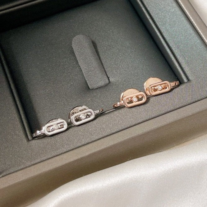 [⭐Seralia]CREOLES MOVE UNO MINI 1 DIAMOND EARRINGS