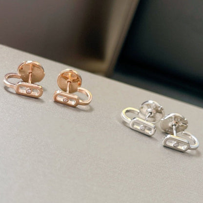 [⭐Seralia]CREOLES MOVE UNO MINI 1 DIAMOND EARRINGS