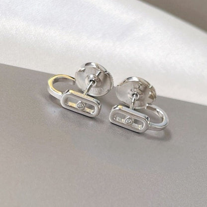 [⭐Seralia]CREOLES MOVE UNO MINI 1 DIAMOND EARRINGS
