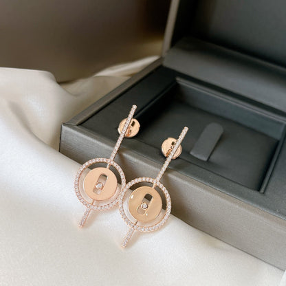 [⭐Seralia]Demo MOVE ARROW PINK GOLD DIAMOND EARRINGS