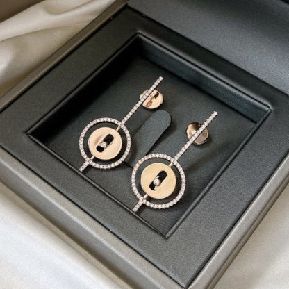 [⭐Seralia]Demo MOVE ARROW PINK GOLD DIAMOND EARRINGS