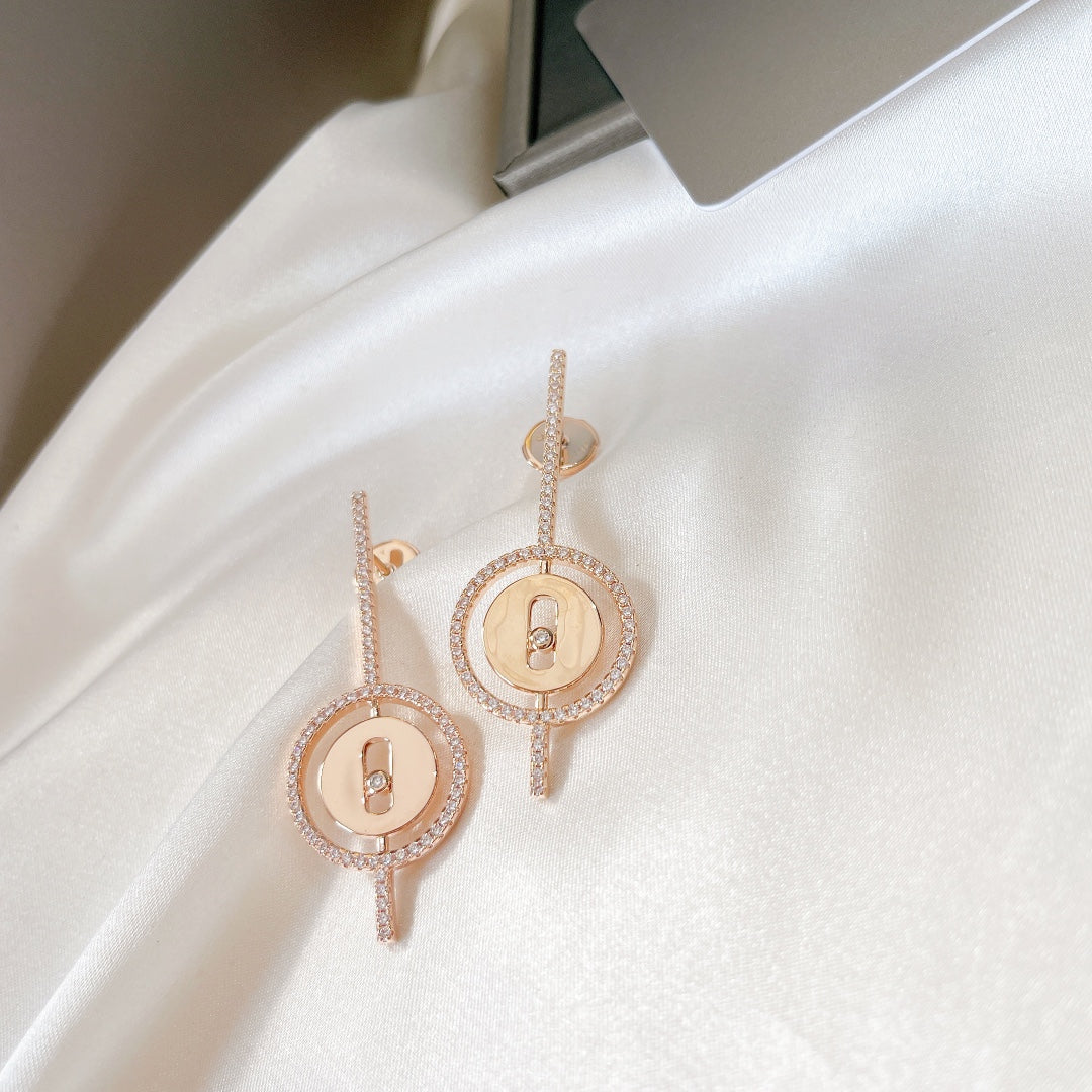 [⭐Seralia]Demo MOVE ARROW PINK GOLD DIAMOND EARRINGS