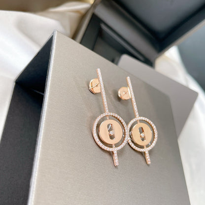 [⭐Seralia]Demo MOVE ARROW PINK GOLD DIAMOND EARRINGS