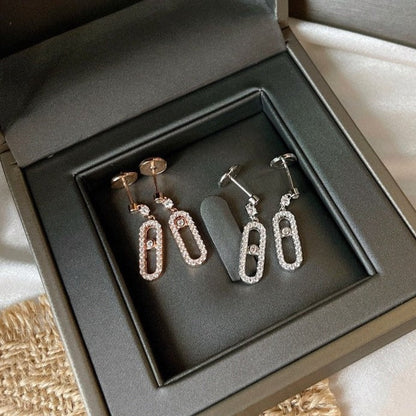 [⭐Seralia]DORMEUSES MOVE UNO DIAMOND EARRINGS
