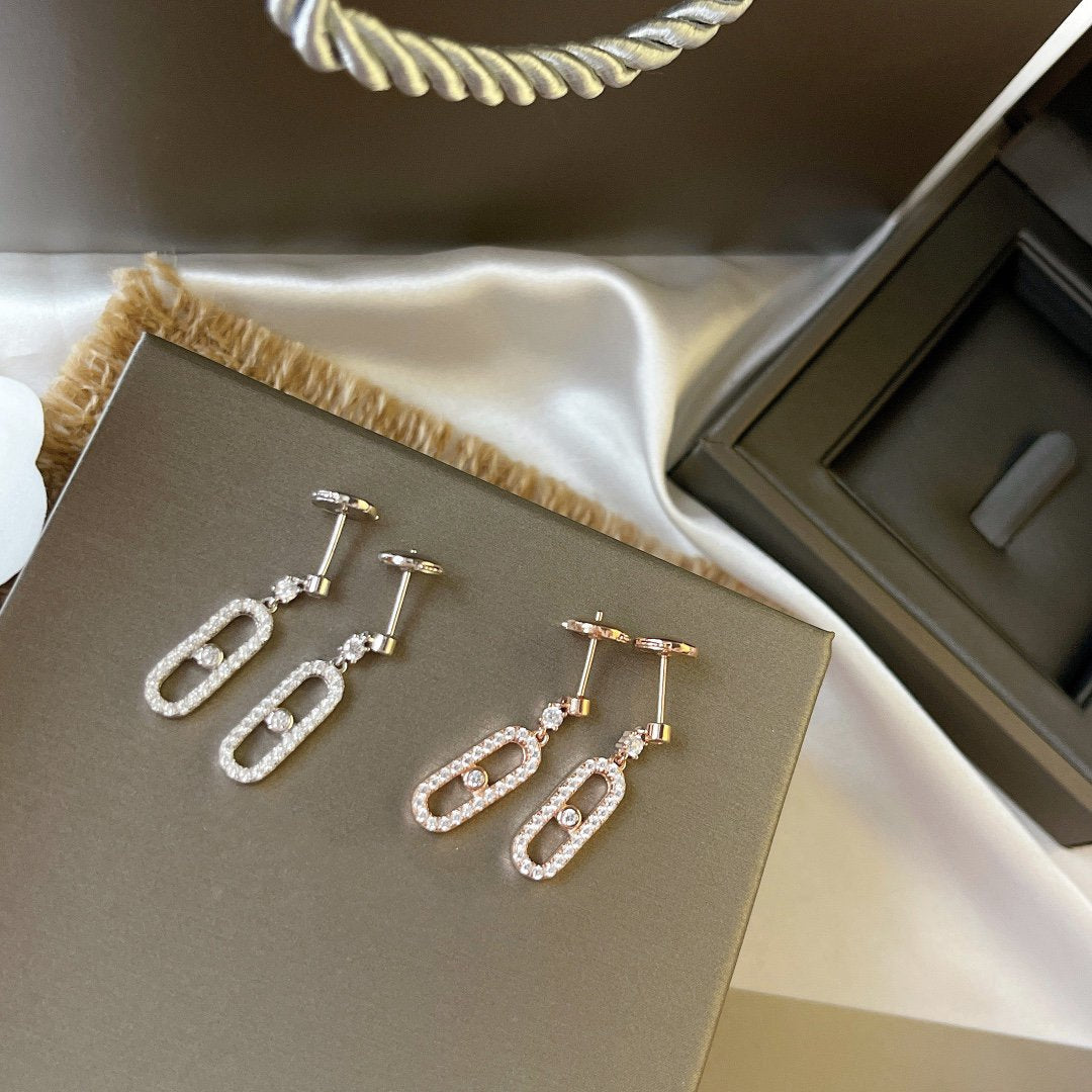 [⭐Seralia]DORMEUSES MOVE UNO DIAMOND EARRINGS