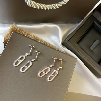 [⭐Seralia]DORMEUSES MOVE UNO DIAMOND EARRINGS