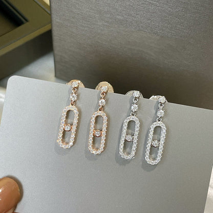 [⭐Seralia]DORMEUSES MOVE UNO DIAMOND EARRINGS