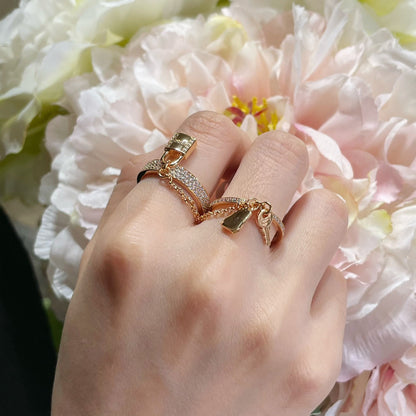 [⭐Seralia]HM KELLY CLOCHETTE DOUBLE RING IN  WITH DIAMONDS
