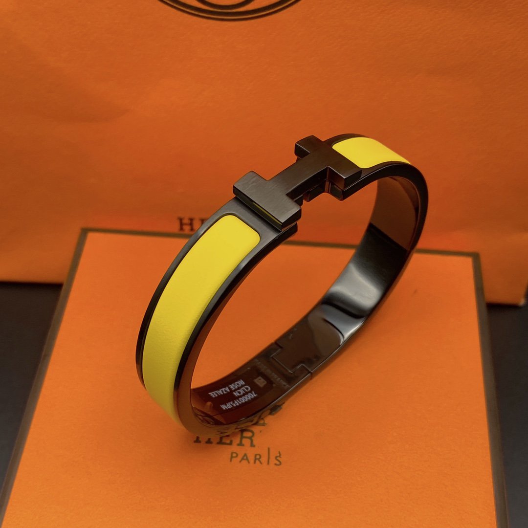 [⭐Seralia]CLIC HM SO BLACK YELLOW BRACELET