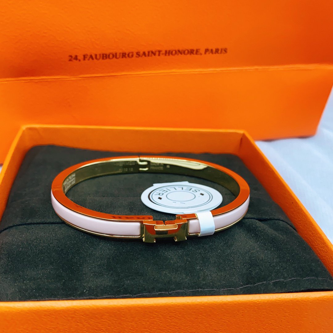 [⭐Seralia]CLASSIC HM CLIC  PINK 8MM ENAMEL BRACELET