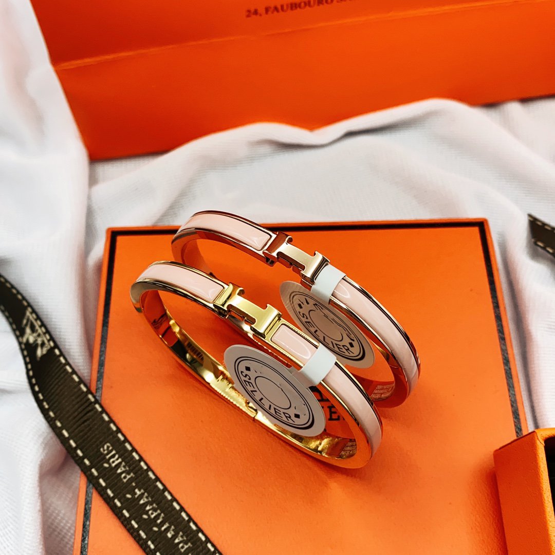[⭐Seralia]CLASSIC HM CLIC  PINK 8MM ENAMEL BRACELET