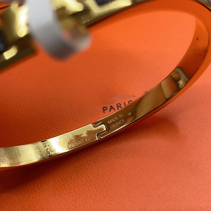 [⭐Seralia]CLASSIC HM CLIC BLACK 8MM ENAMEL BRACELET