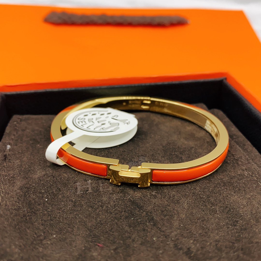 [⭐Seralia]CLASSIC HM CLIC RED 8MM ENAMEL BRACELET