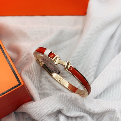 [⭐Seralia]CLASSIC HM CLIC RED 8MM ENAMEL BRACELET