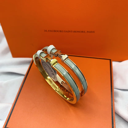 [⭐Seralia]CLASSIC HM CLIC GREEN 8MM ENAMEL BRACELET
