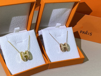 [⭐Seralia]HM CLIC YELLOW ENAMEL GOLD NECKLACE