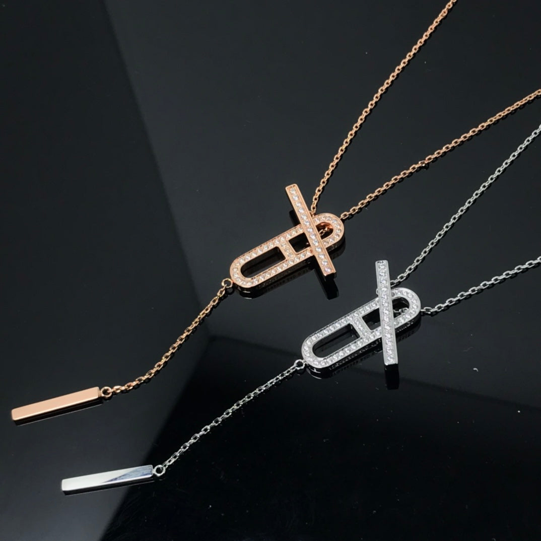 [⭐Seralia]HM NECKLACE PLATINUM ROSE GOLD DIAMOND
