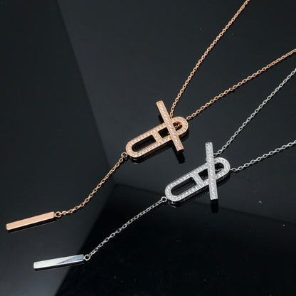 [⭐Seralia]HM NECKLACE PLATINUM ROSE GOLD DIAMOND