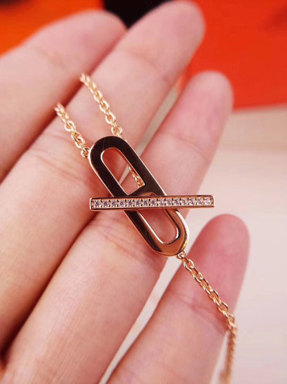 [⭐Seralia]HM NECKLACE PLATINUM ROSE GOLD DIAMOND