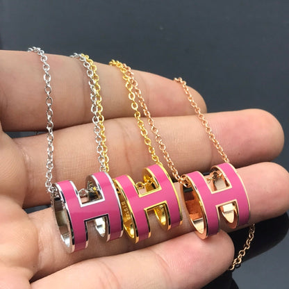 [⭐Seralia]H NECKLACE PINK