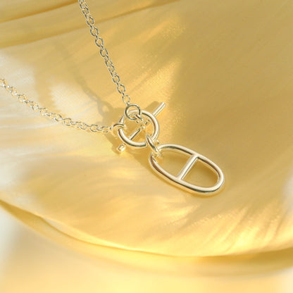 [⭐Seralia]HM CHAINE D'ANCRE PENDANT NECKLACE STERLING SILVER