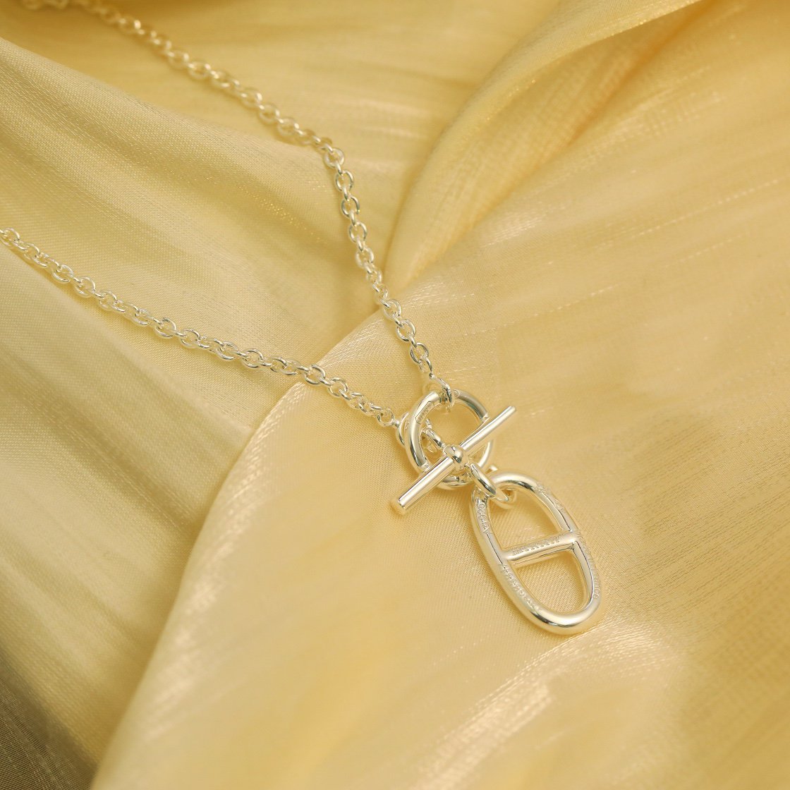 [⭐Seralia]HM CHAINE D'ANCRE PENDANT NECKLACE STERLING SILVER
