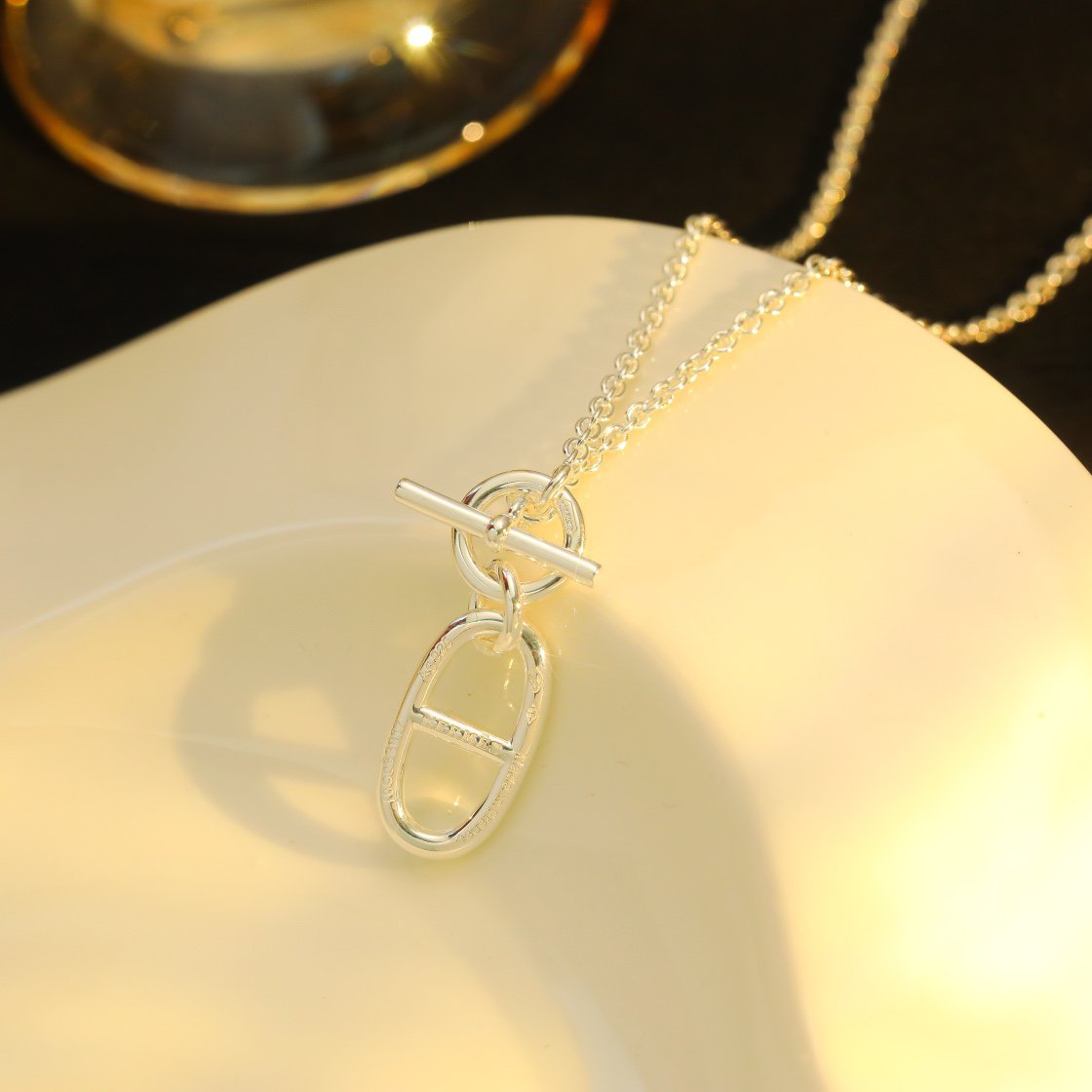 [⭐Seralia]HM CHAINE D'ANCRE PENDANT NECKLACE STERLING SILVER