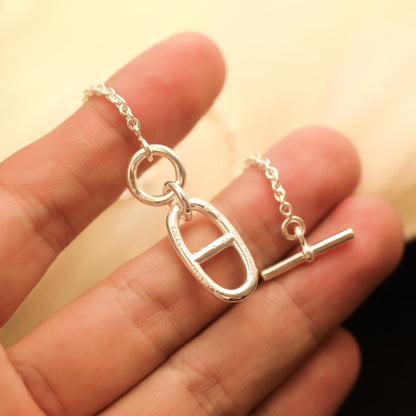 [⭐Seralia]HM CHAINE D'ANCRE PENDANT NECKLACE STERLING SILVER