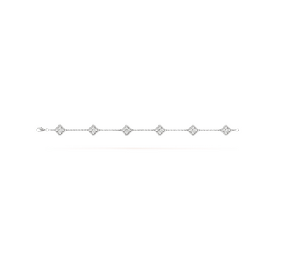 [⭐Seralia]CLOVER 6 MOTIF SILVER DIAMOND BRACELET