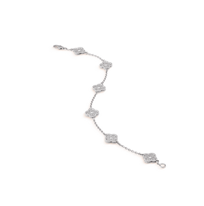 [⭐Seralia]CLOVER 6 MOTIF SILVER DIAMOND BRACELET
