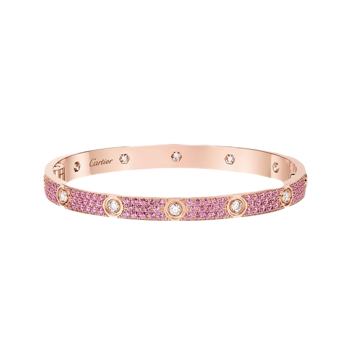 [⭐Seralia]2026 PAVE GEMSTONE LOVE BRACELET 6.1MM 10 DIAMONDS