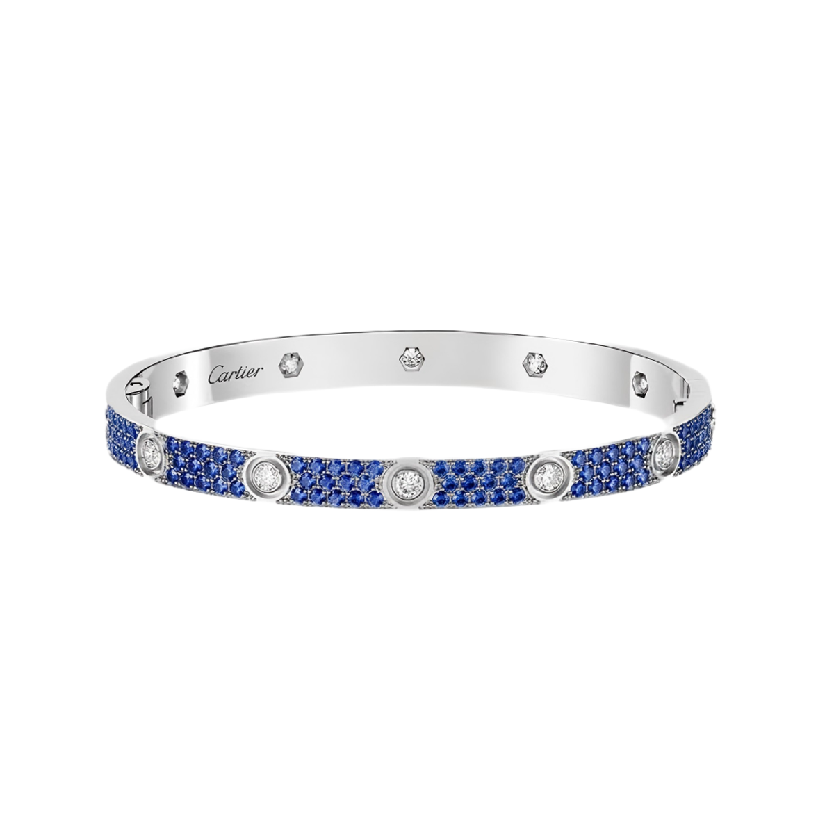 [⭐Seralia]2026 PAVE GEMSTONE LOVE BRACELET 6.1MM 10 DIAMONDS