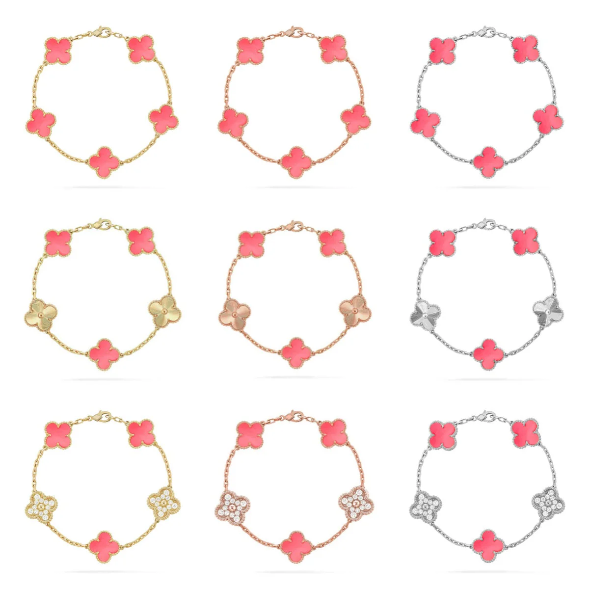 [⭐Seralia] CLOVER 5 MOTIFS  PINK MOP BRACELET COLLECTION