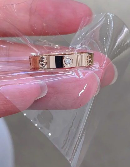 [⭐Seralia]LOVE RING 4MM 1 DIAMOND