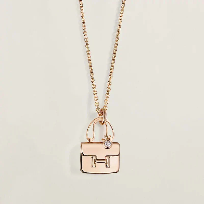 [⭐Seralia]AMULETTE PEDANT ROSE GOLD NECKLACE