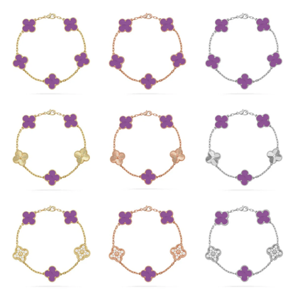 [⭐Seralia] CLOVER 5 MOTIF VIOLET BRACELET COLLECTION