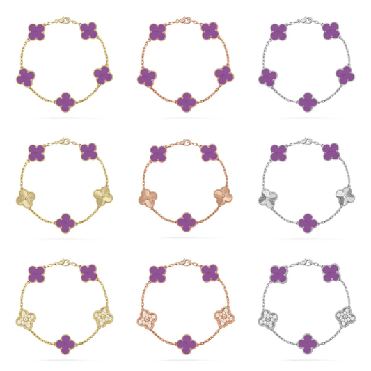 [⭐Seralia] CLOVER 5 MOTIF VIOLET BRACELET COLLECTION