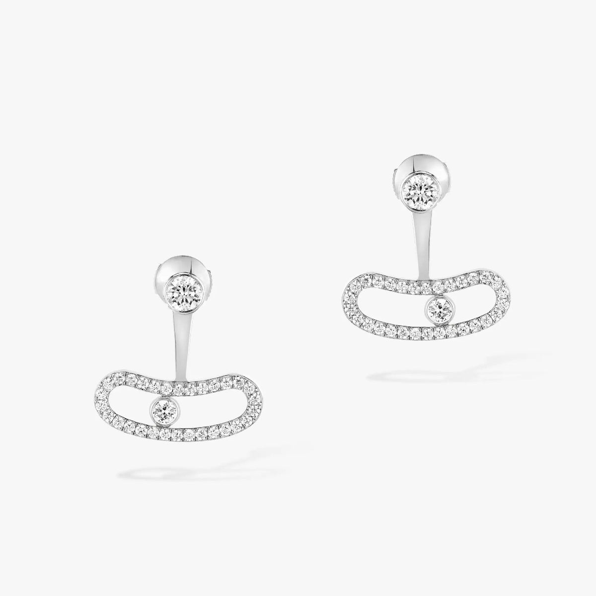 [⭐Seralia]MOVE UNO SILVER DIAMOND EARRINGS