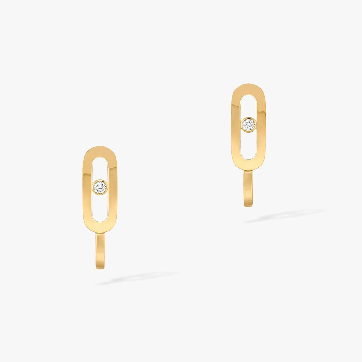 [⭐Seralia]CREOLES MOVE UNO MINI 1 DIAMOND EARRINGS